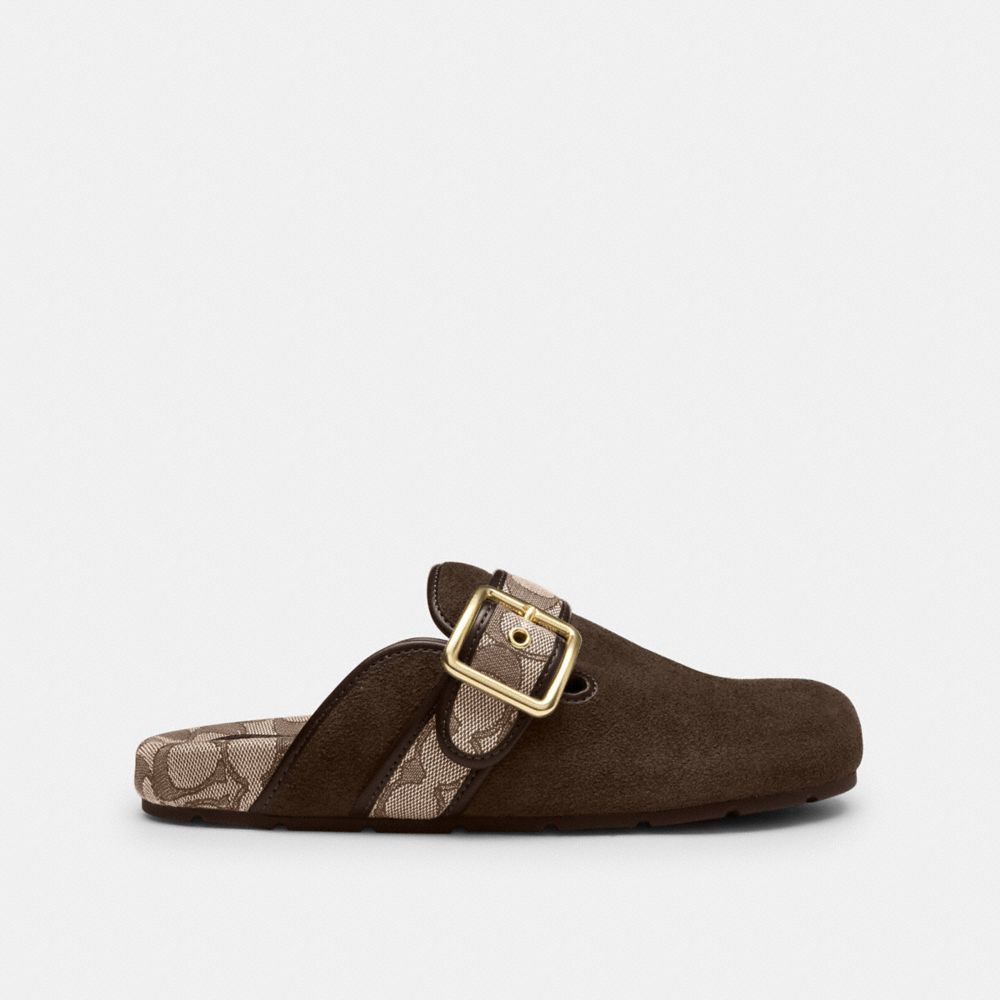 Women's Coach Archival Buckle Clog Oak Chocolate