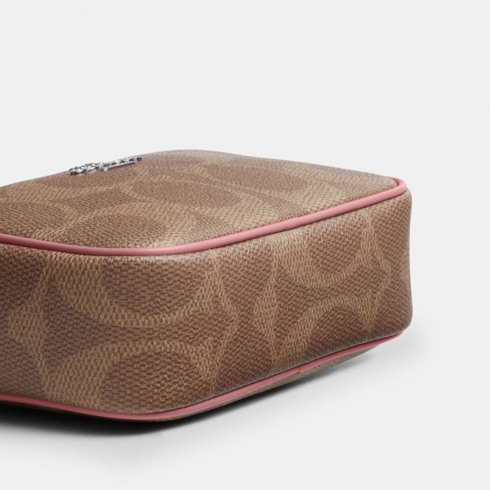 Coach Mini Jamie Camera Bag In Maxi Signature Canvas Sv Tan Dusty Pink