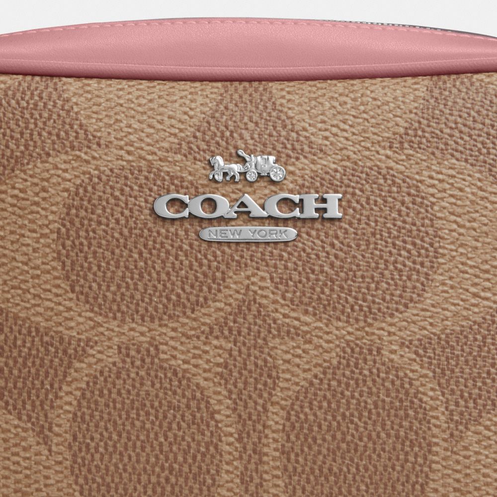 Coach Mini Jamie Camera Bag In Maxi Signature Canvas Sv Tan Dusty Pink