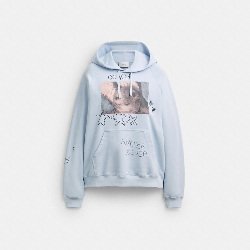 Coach Floppy Hoodie Light Blue