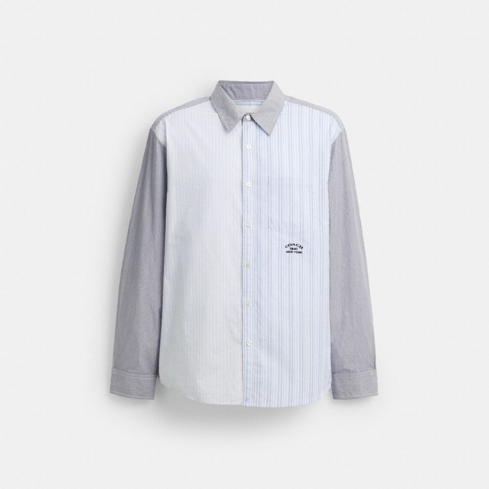 Coach Mashup Stripe Shirt Blue Blue Multi