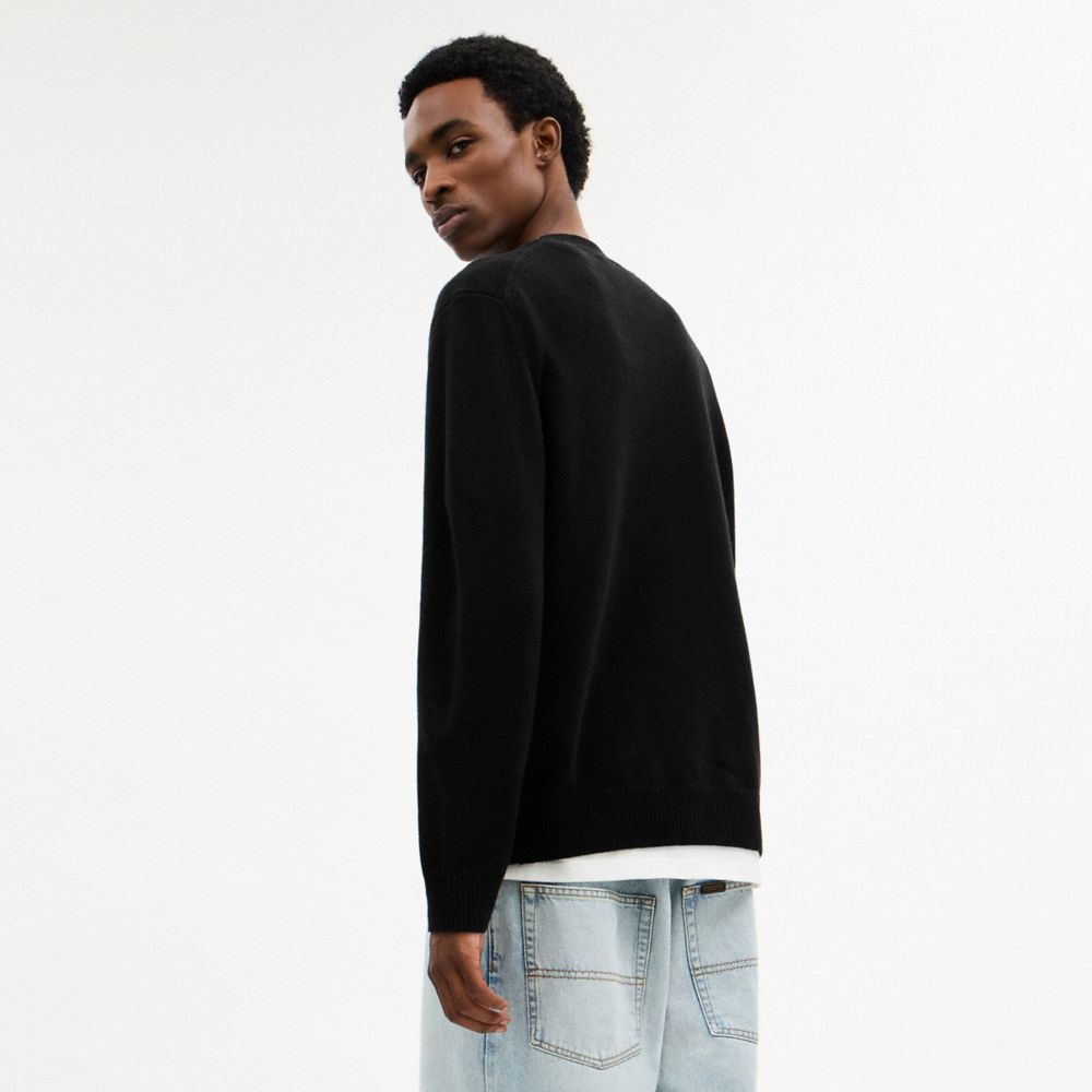 Coach Lightweight Bear Graphic Sweater Black
