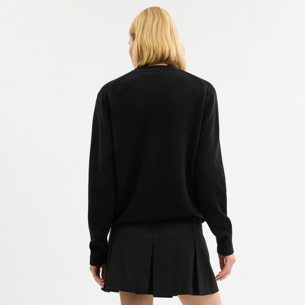 Coach Lightweight Bear Graphic Sweater Black