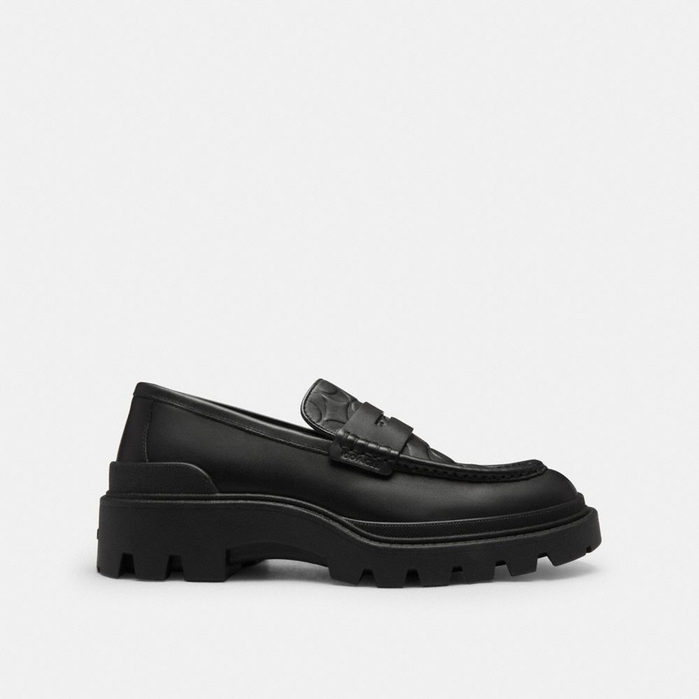 Men's Coach Loafer In Signature Leather Black