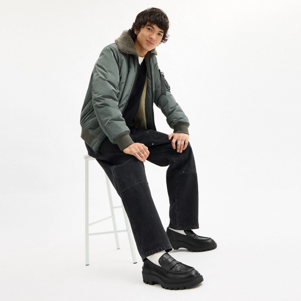 Men's Coach Loafer In Signature Leather Black