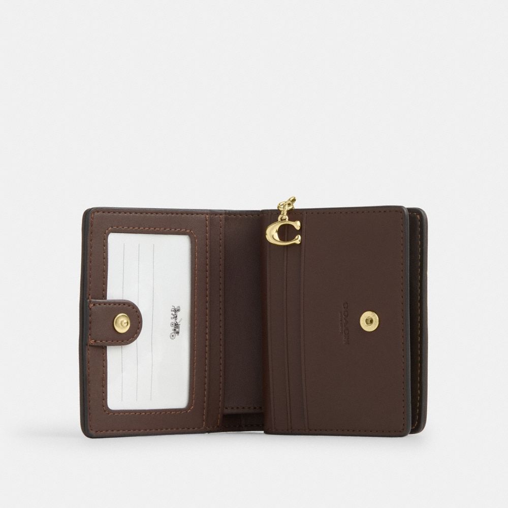 Coach Snap Wallet In Signature Chenille Gold/Truffle