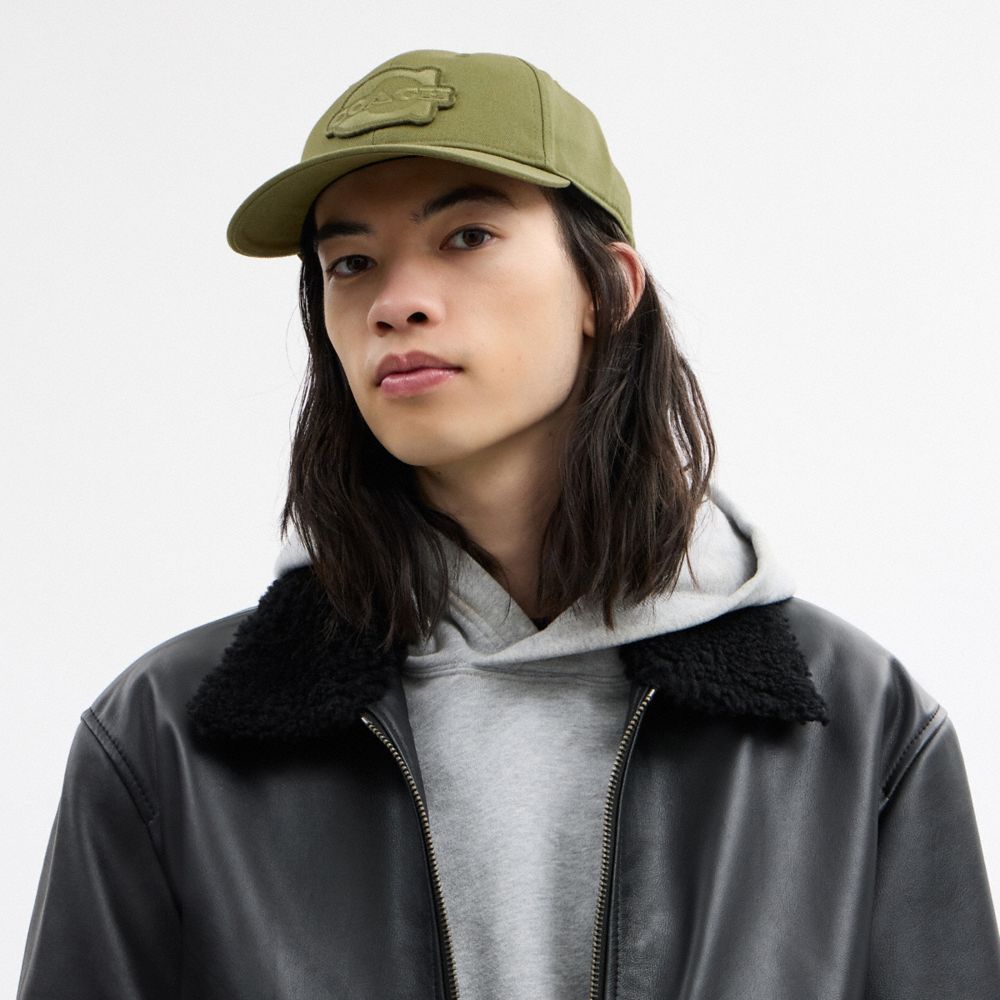 Coach Soho Flat Brim Baseball Hat Olive