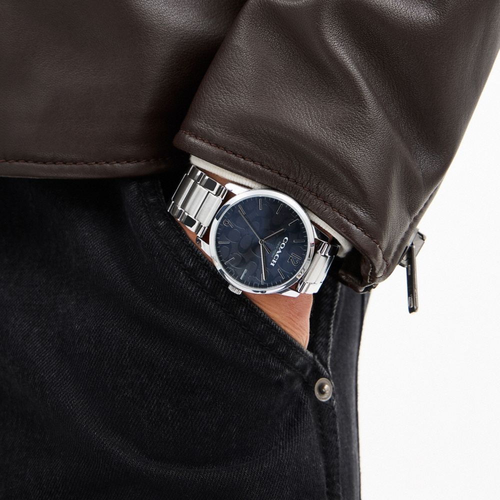 Coach Keane Watch Gift Set, 39 Mm Stainless Steel Saddle