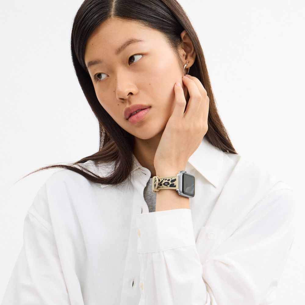 Coach Apple Watch® Strap, 38 Mm, 40 Mm, 41 Mm And 42 Mm Leopard