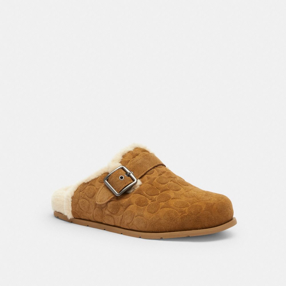 Men's Coach Buckle Clog In Signature Tobacco
