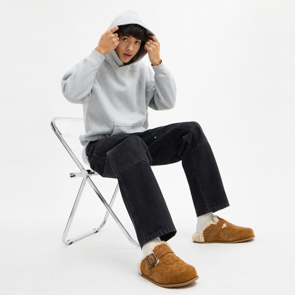 Men's Coach Buckle Clog In Signature Tobacco
