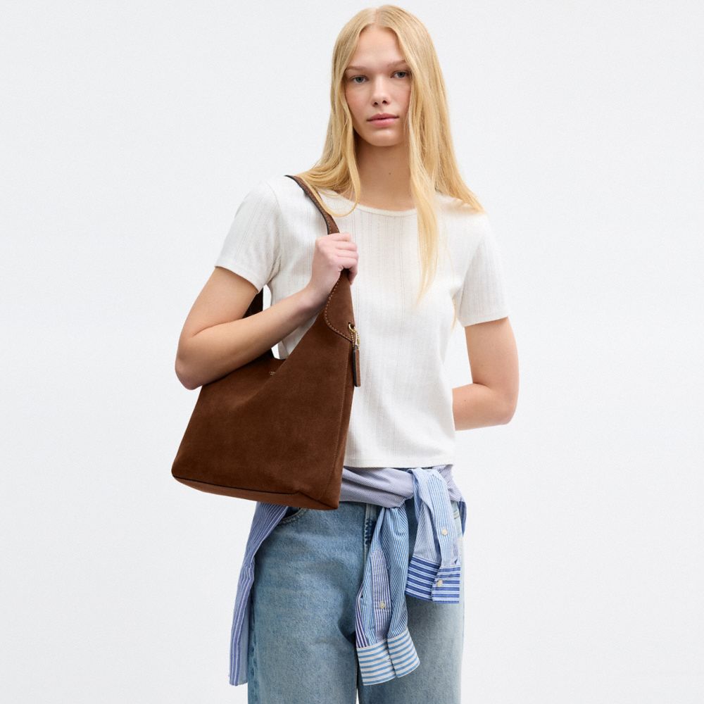 Coach Brooklyn Shoulder Bag 34 Brass Warm Brown