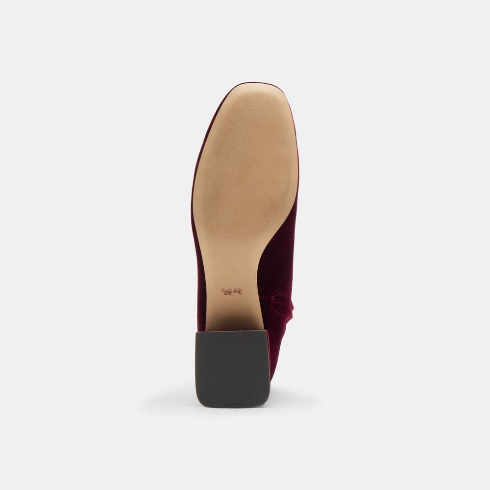 Women's Coach Block Heel Bootie Burgundy Merlot