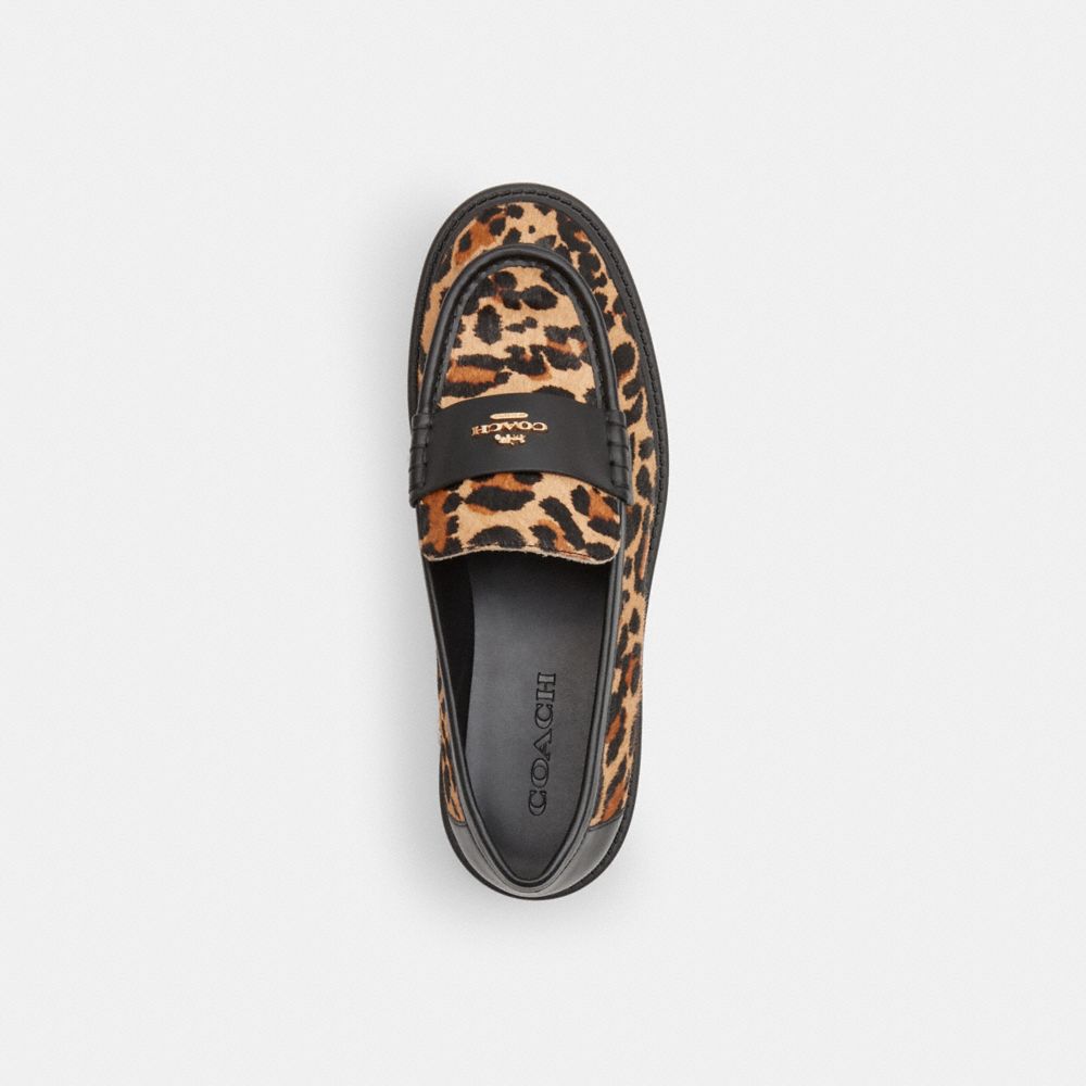 Coach Lucy Loafer With Leopard Print Tan & Black