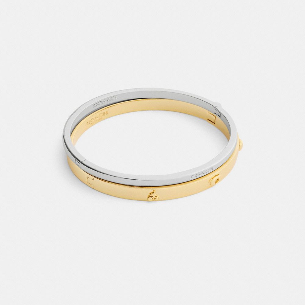 Coach Heart And Cherry Bangle Set Gold Silver