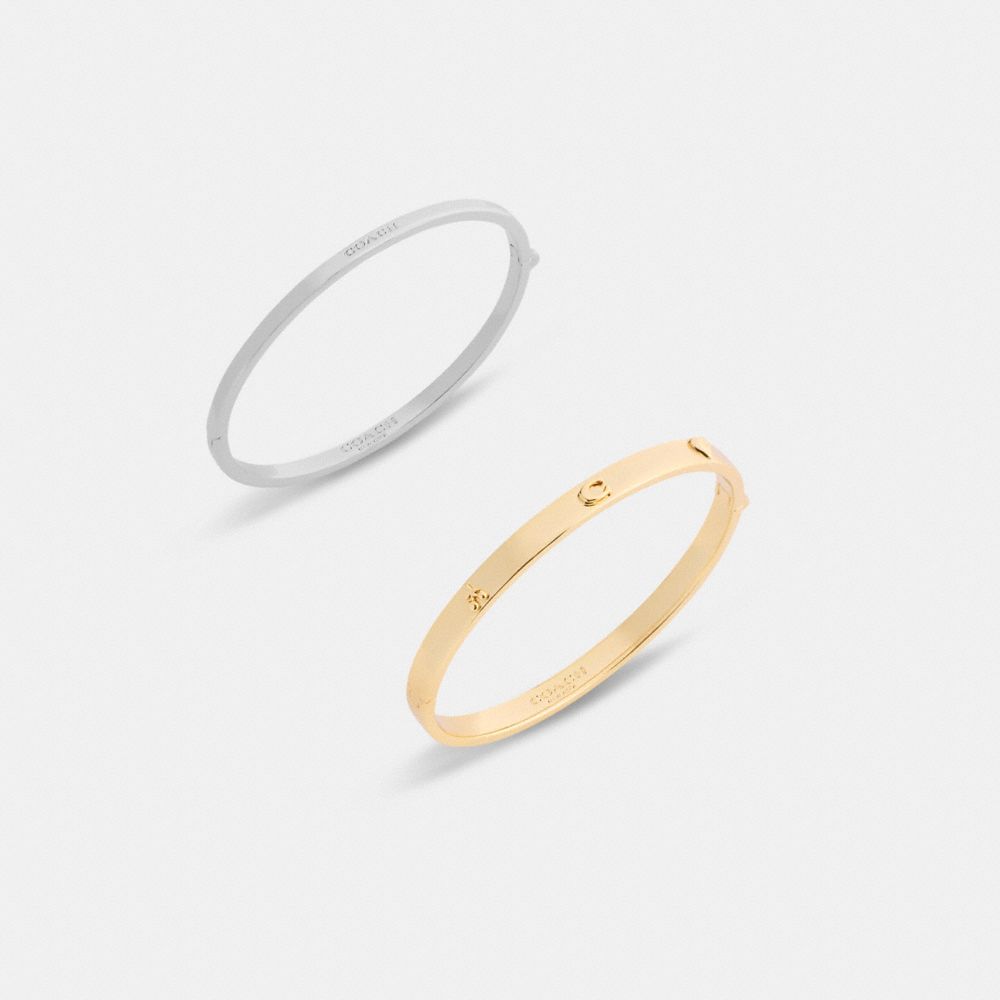 Coach Heart And Cherry Bangle Set Gold Silver