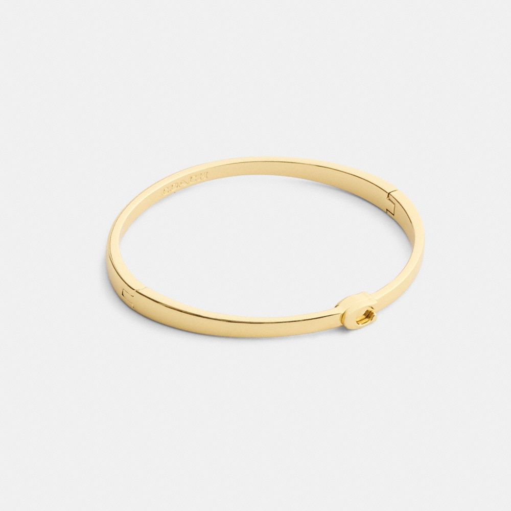 Coach Thin Signature Hinged Bangle Gold