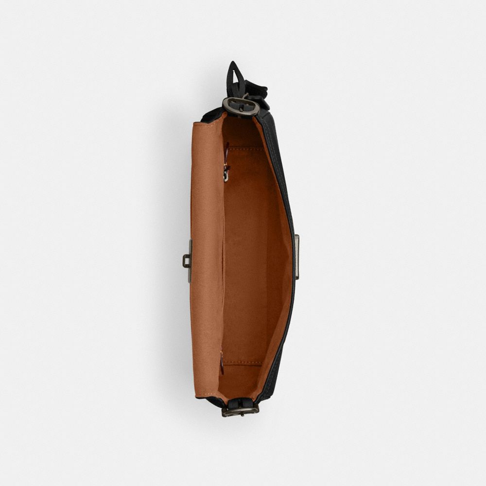 Coach Etta Small Flap Shoulder Bag Gunmetal Black