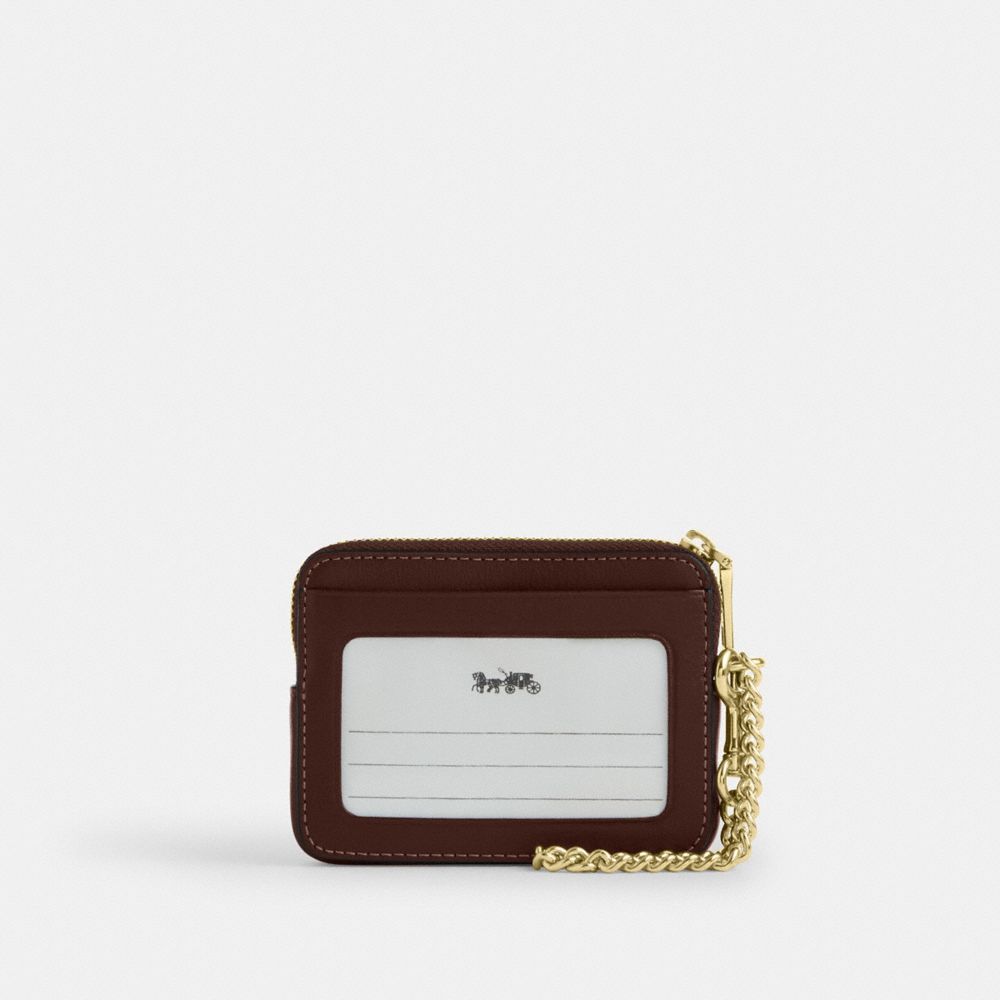 Coach Zip Card Case Gold Maple