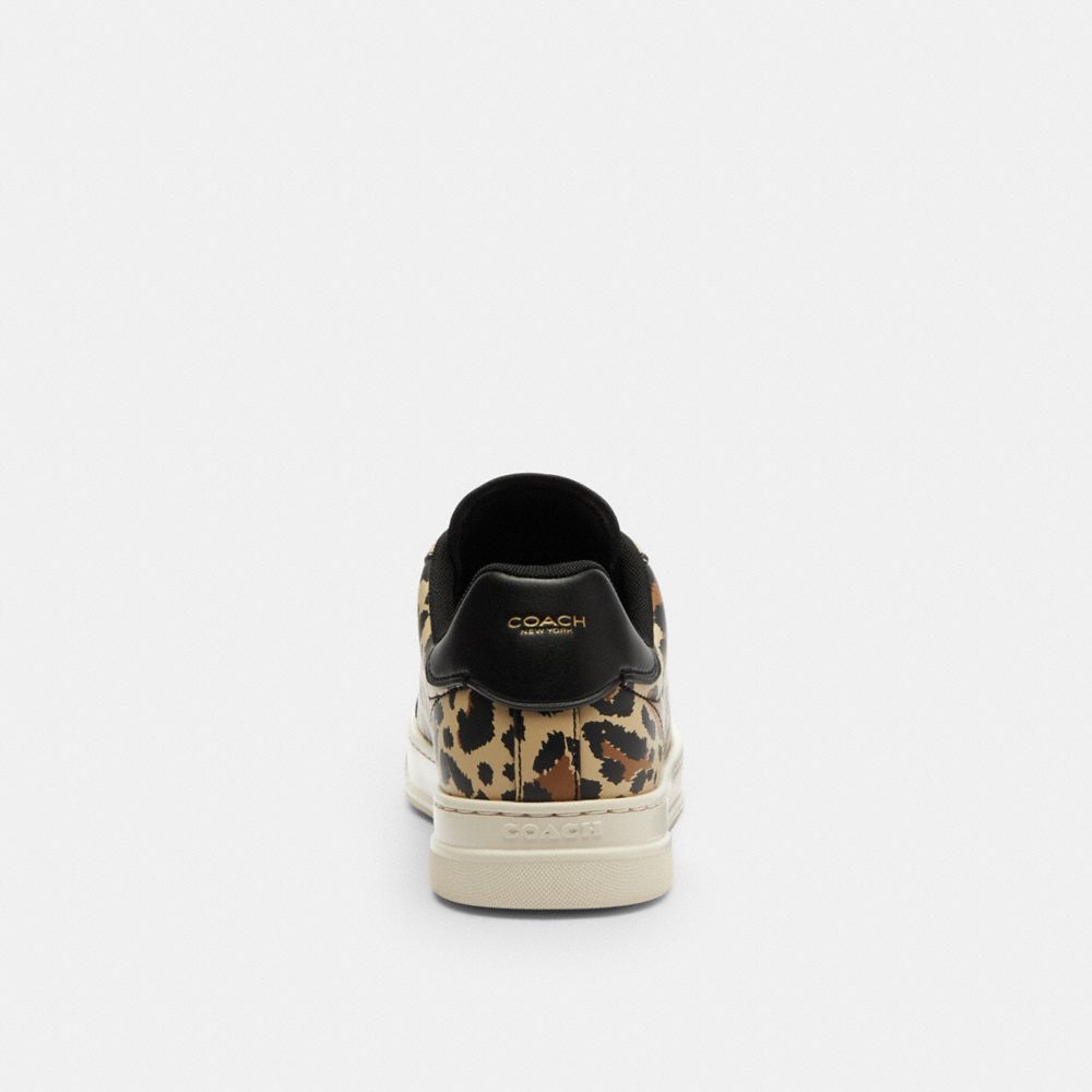 Women's Coach High Line Sneaker With Leopard Print Black Leopard