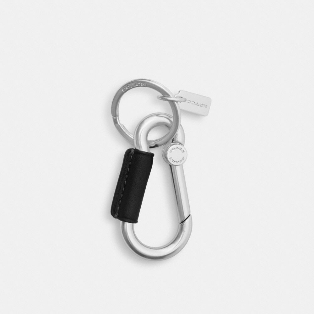 Coach Carabiner Key Ring Silver Black