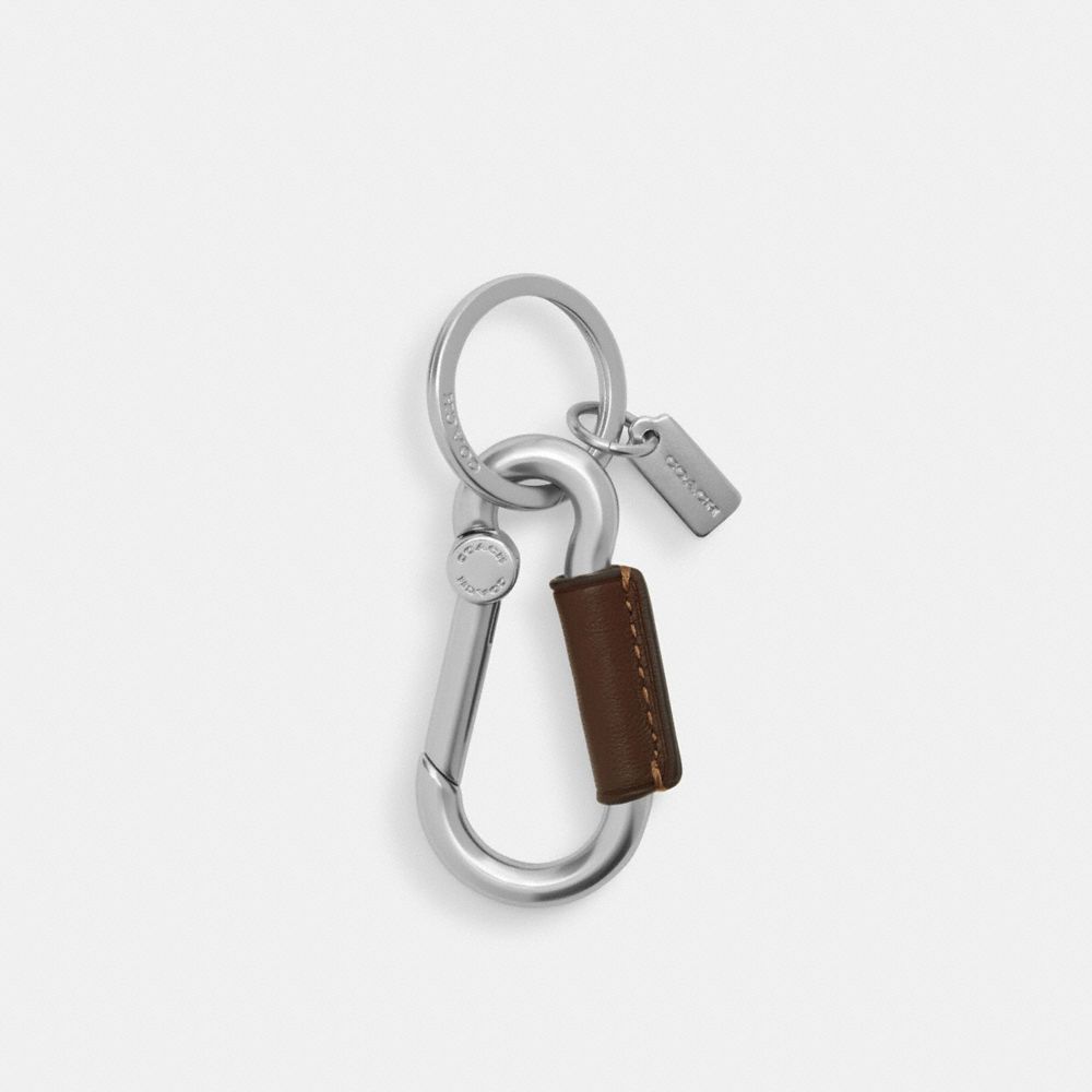 Coach Carabiner Key Ring Silver Maple