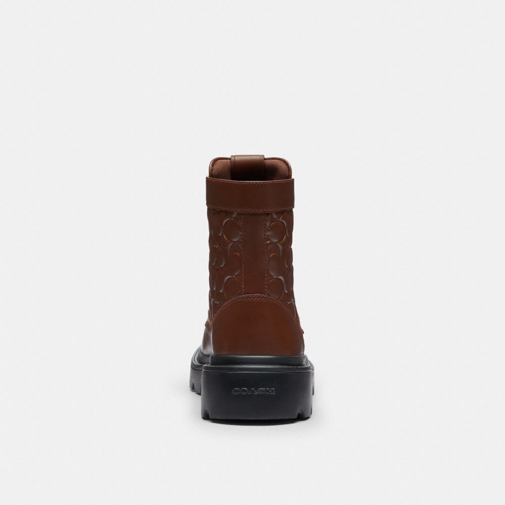 Men's Coach Combat Boot In Signature Leather Vintage Brown
