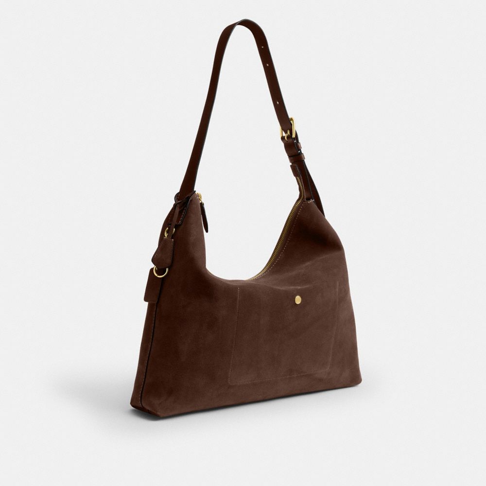 Coach Mott Messenger Bag Dark Chocolate Suede