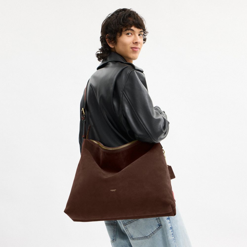 Coach Mott Messenger Bag Dark Chocolate Suede