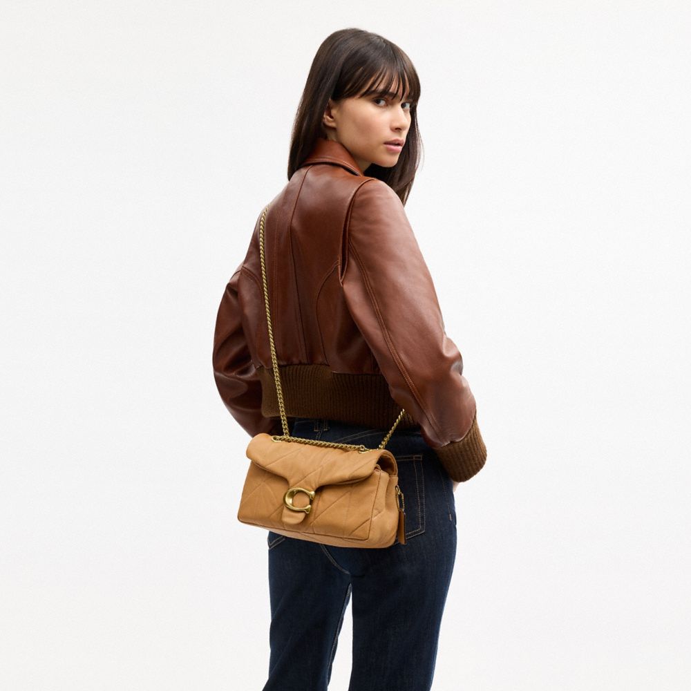 Coach Tabby Shoulder Bag 26 With Quilting Brass Biscuit