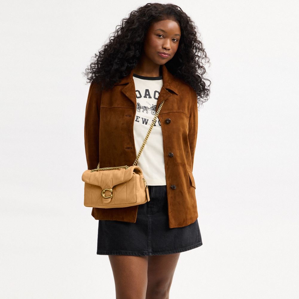 Coach Tabby Shoulder Bag 26 With Quilting Brass Biscuit