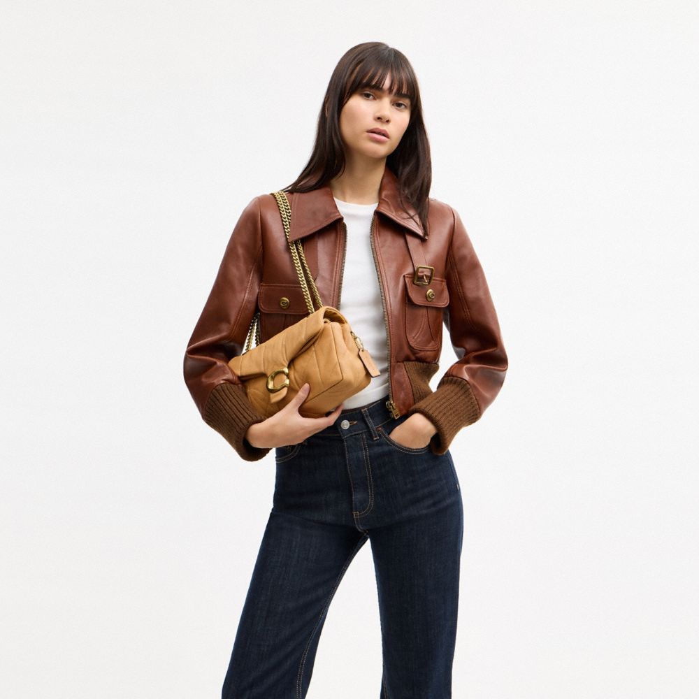 Coach Tabby Shoulder Bag 26 With Quilting Brass Biscuit