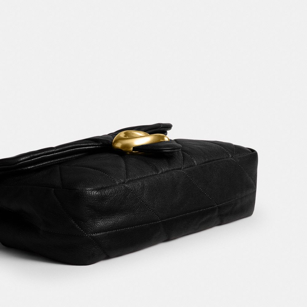 Coach Tabby Shoulder Bag 26 With Quilting Brass Black