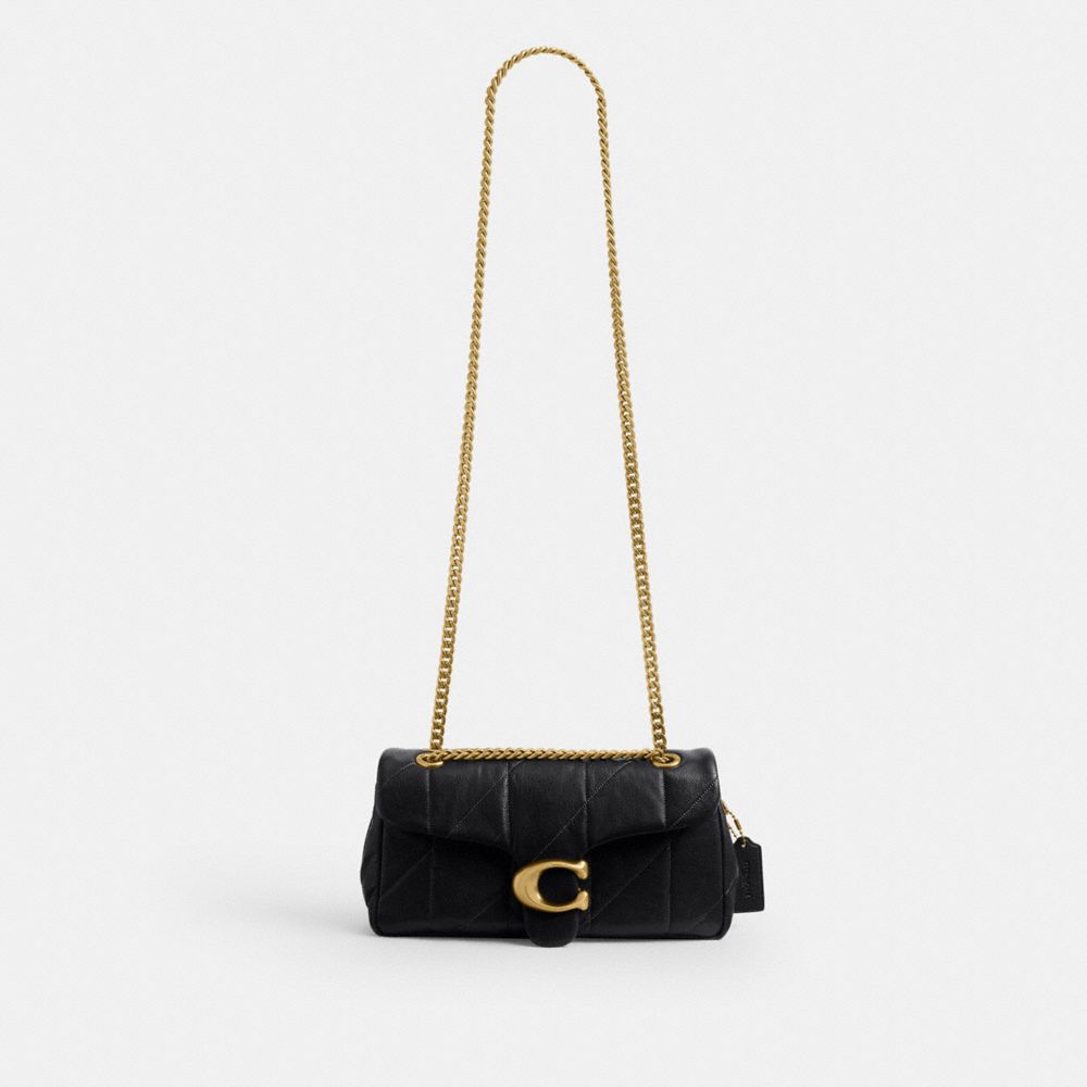 Coach Tabby Shoulder Bag 26 With Quilting Brass Black