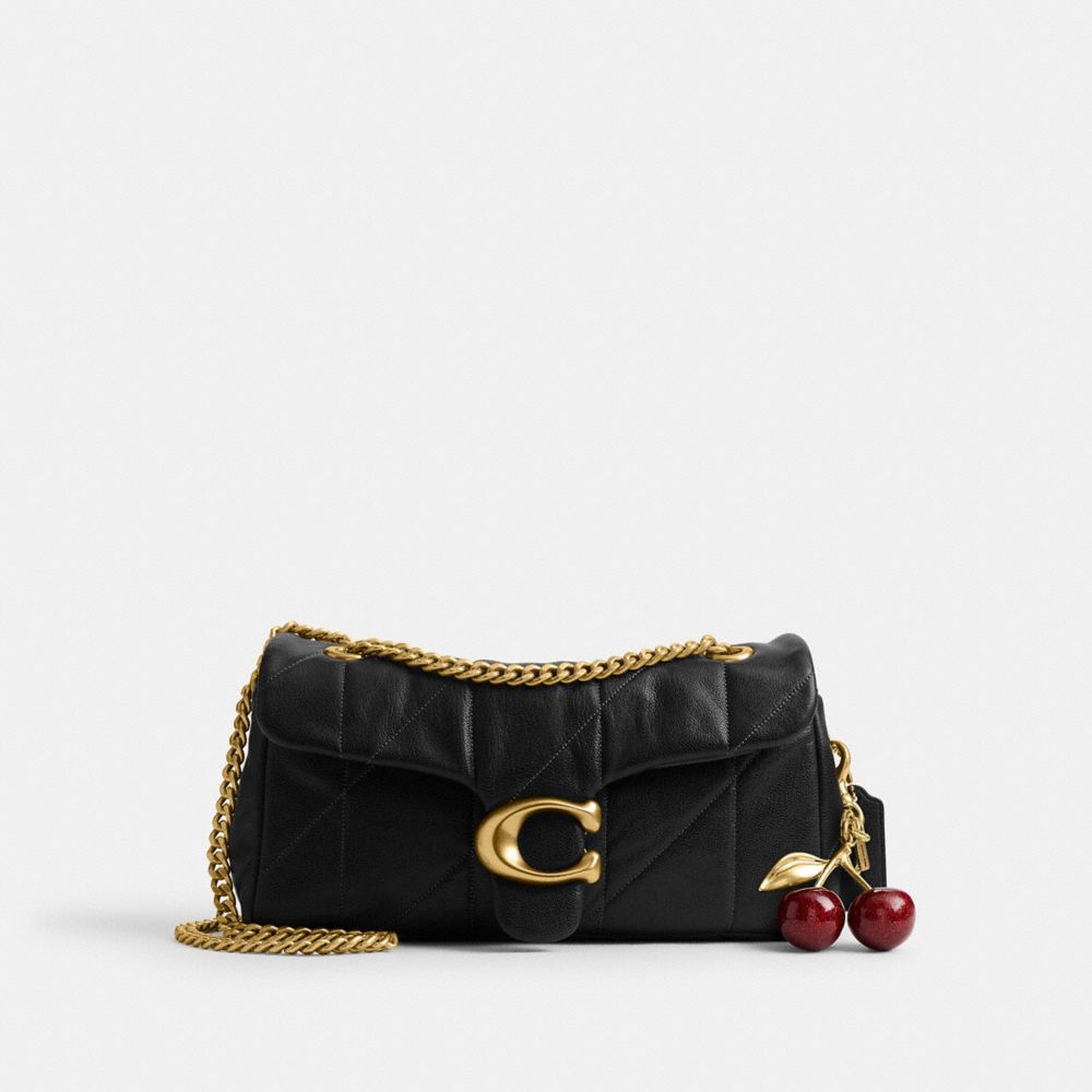 Coach Tabby Shoulder Bag 26 With Quilting Brass Black
