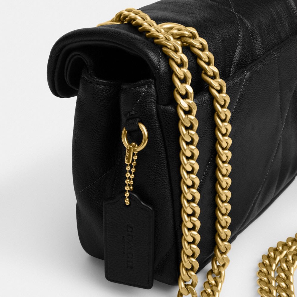 Coach Tabby Shoulder Bag 26 With Quilting Brass Black