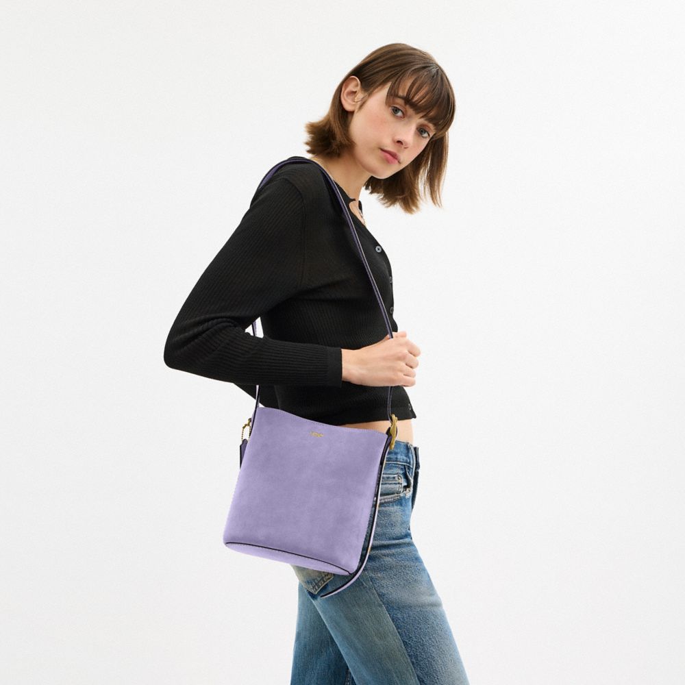 Coach Bleecker Bucket Bag 21 Brass Violet Mist