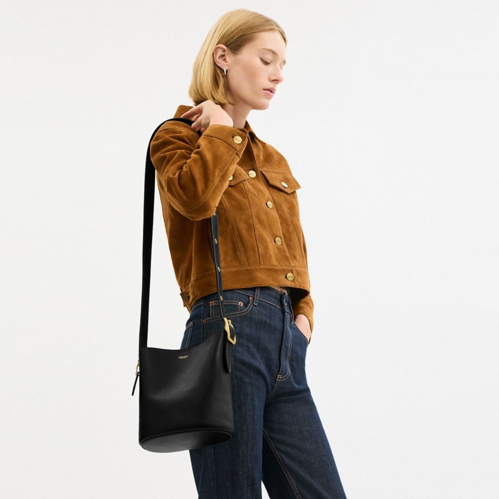 Coach Bleecker Bucket Bag 21 Brass Black