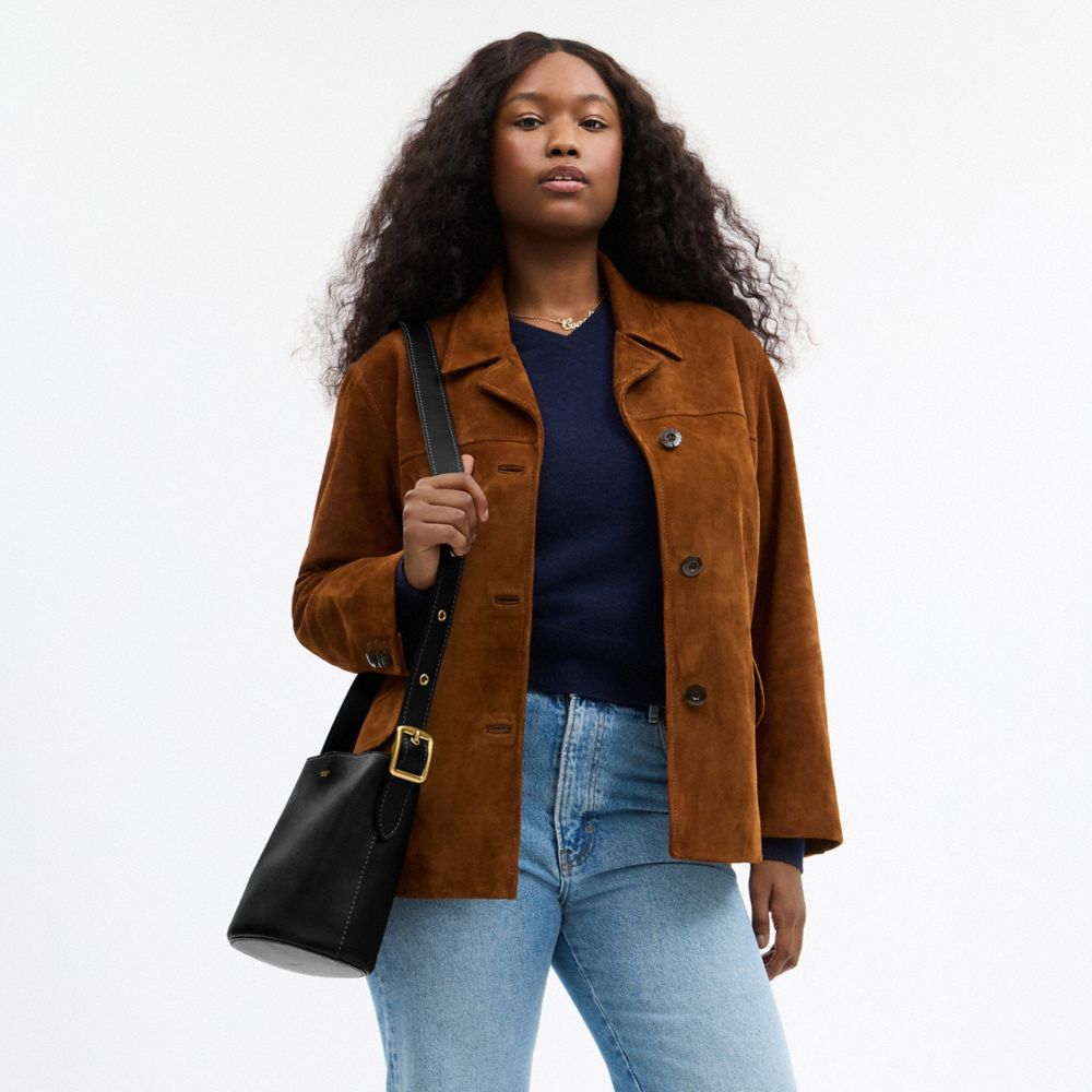 Coach Bleecker Bucket Bag 21 Brass Black