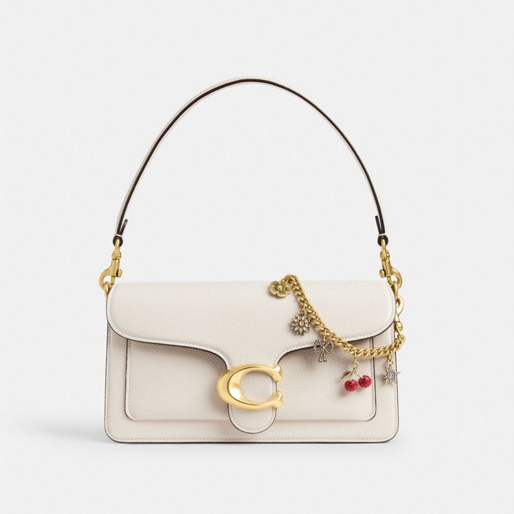 Coach Crystal Motif Chain Bag Charm Brass Multi