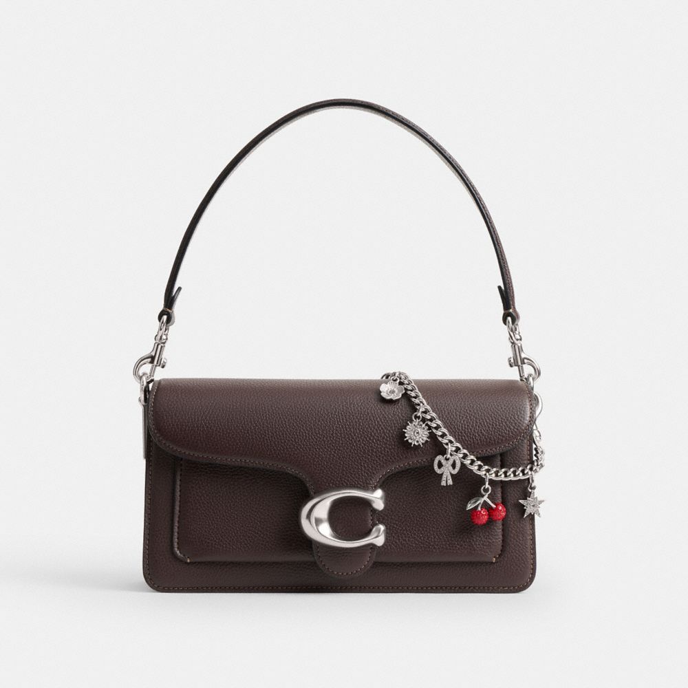 Coach Crystal Motif Chain Bag Charm Silver Multi