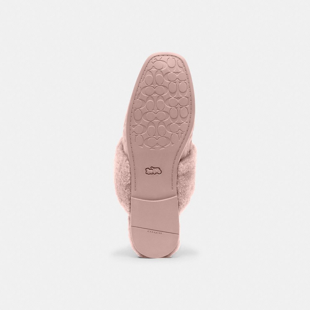 Women's Coach Sherpa Flat Mule In Signature Suede Candy Pink