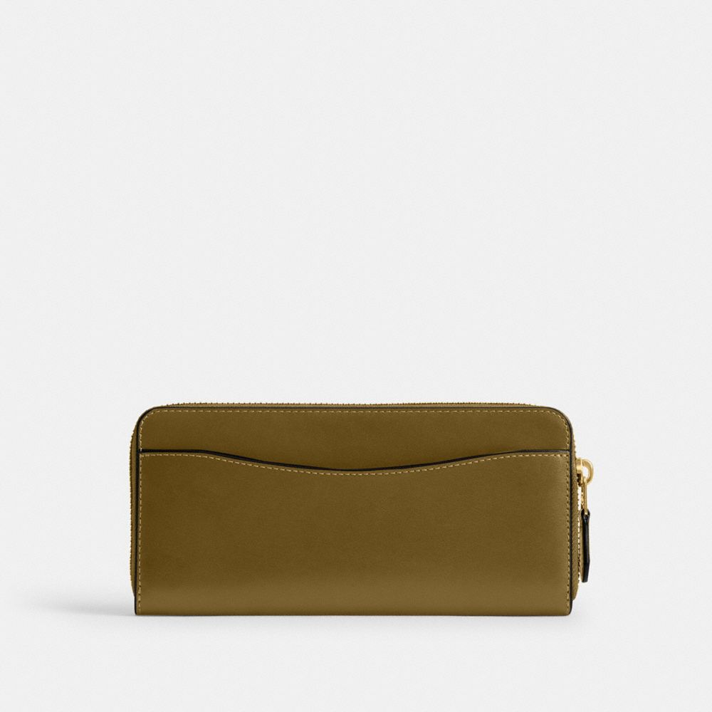 Coach New York Slim Accordion Zip Wallet Brass Muted Olive