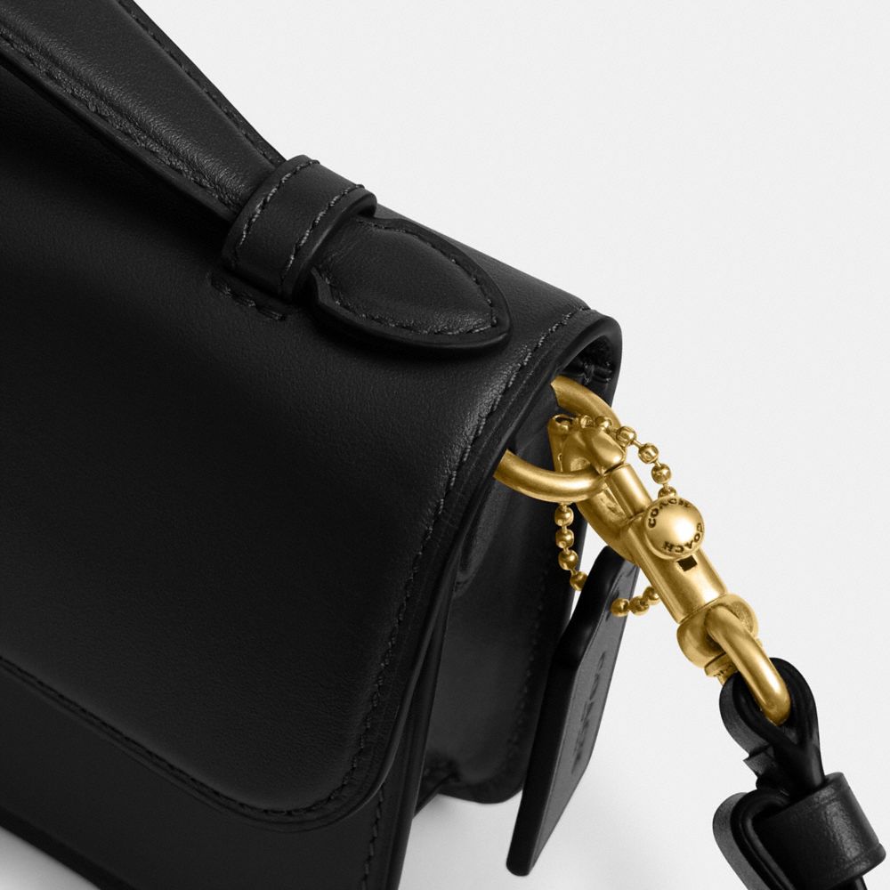Coach New York Elora Top Handle Crossbody Bag Brass Black