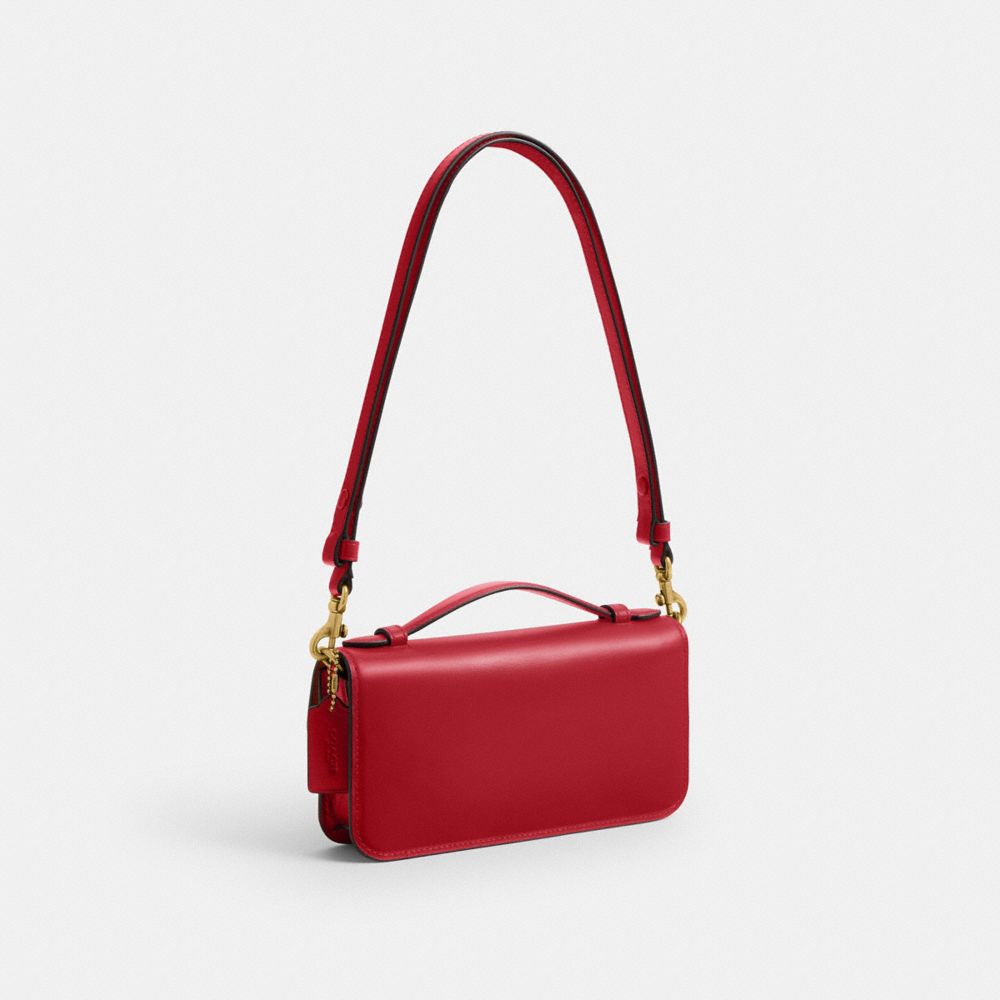 Coach New York Elora Top Handle Crossbody Bag Brass/Poppy
