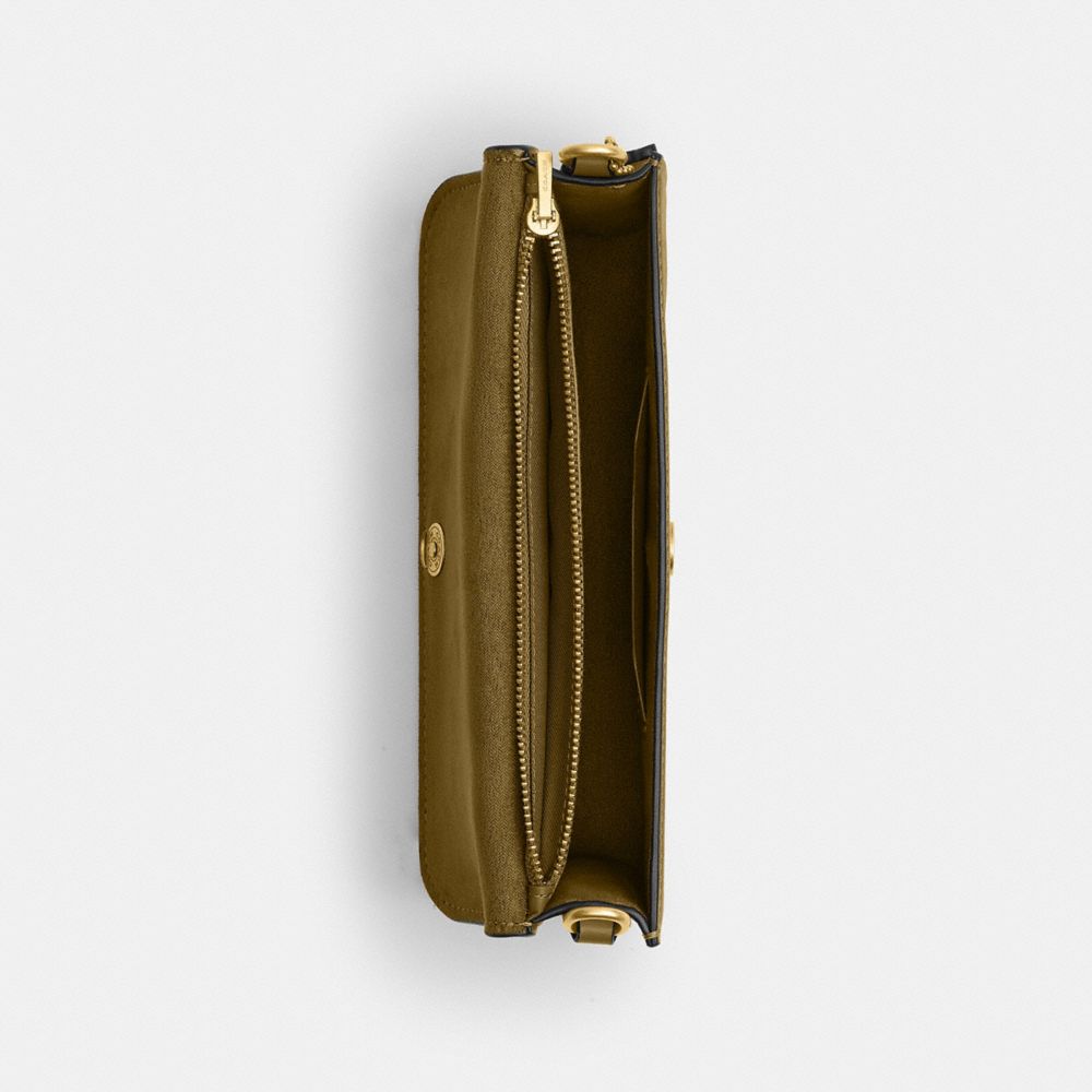 Coach Elora Top Handle Crossbody Bag Brass Muted Olive