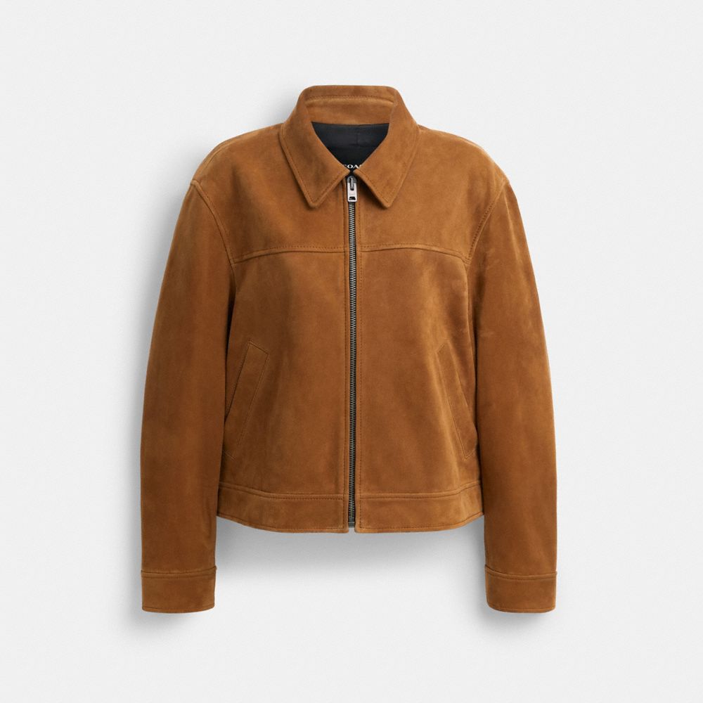 Coach Suede Jacket Sepia