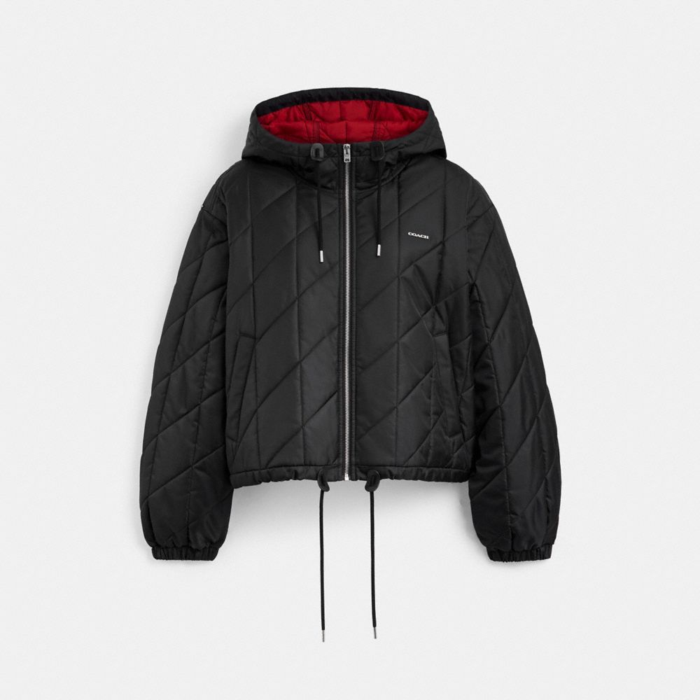 Coach Quilted Blouson Hoodie Black