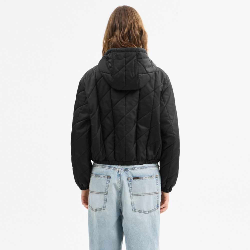 Coach Quilted Blouson Hoodie Black