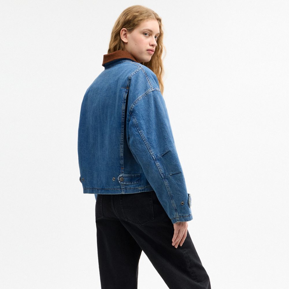 Coach Denim Barn Jacket Western Wash